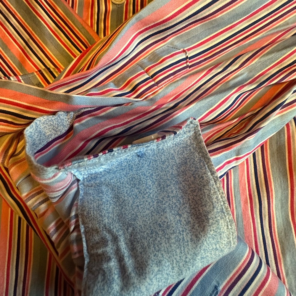 Bugatchi Men's Striped Shirt in Pink, Blue, and White - Picture 3 of 8